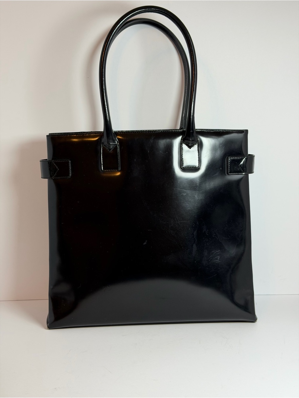 Vintage Gucci Black Patent Leather Shopper Tote Bag - Picture 8 of 16